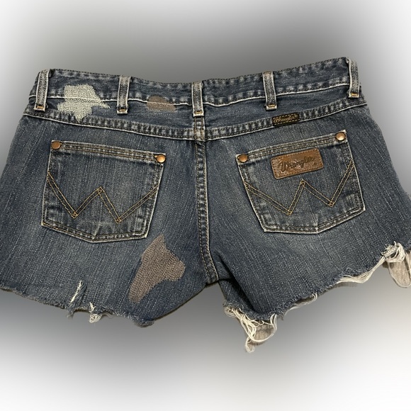 Wrangler Pants - Wrangler Megan Patchwork Low Rise Denim Shorts